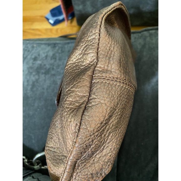 Vintage B. Makowsky leather MCM Grunge, Boho Bronze Shoulder Bag - A73885 - Picture 4 of 9